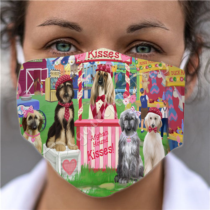 Carnival Kissing Booth Afghan Hound Dogs Face Mask FM48002