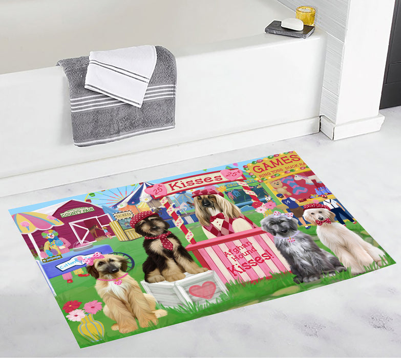 Carnival Kissing Booth Afghan Hound Dogs Bath Mat