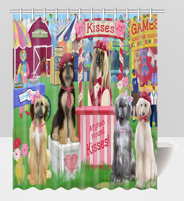 Carnival Kissing Booth Afghan Hound Dogs Shower Curtain
