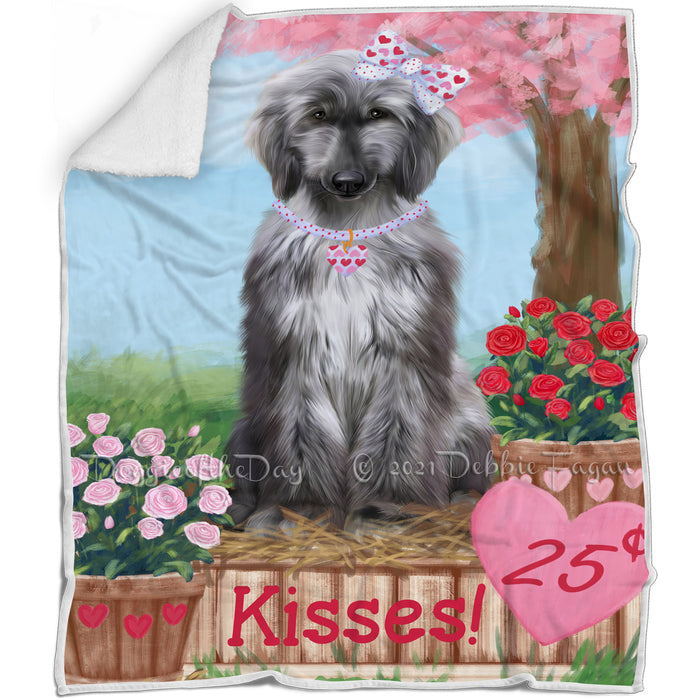 Rosie 25 Cent Kisses Afghan Hound Dog Blanket BLNKT121179