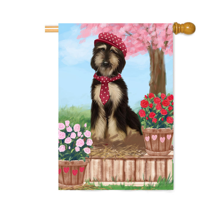Personalized Rosie 25 Cent Kisses Afghan Hound Dog Custom House Flag FLG64758