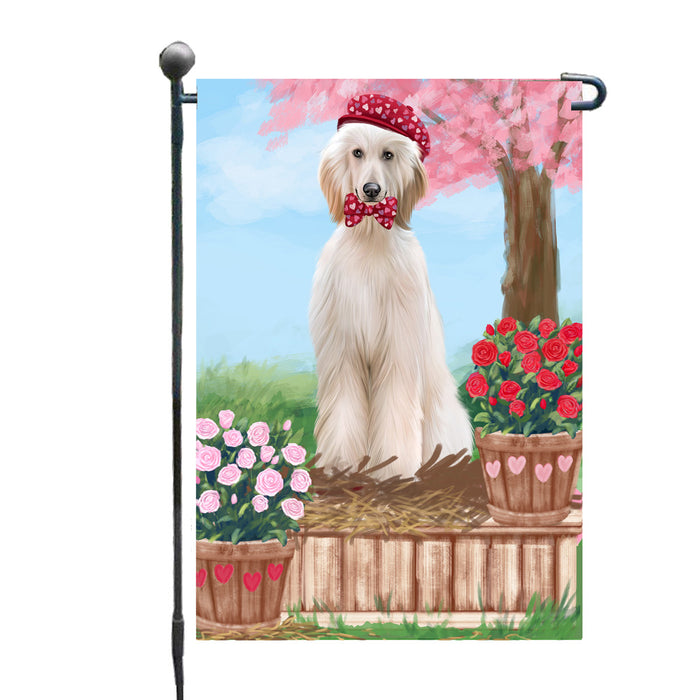 Personalized Rosie 25 Cent Kisses Afghan Hound Dog Custom Garden Flag GFLG64611