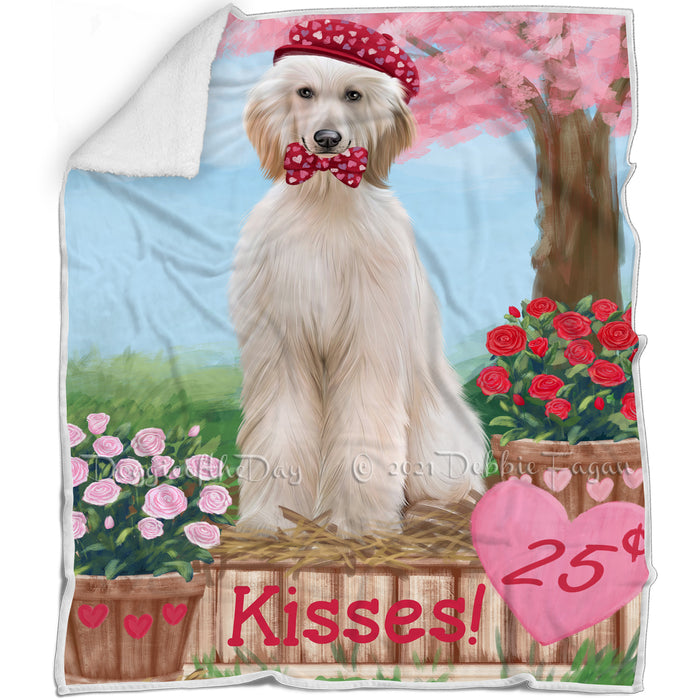 Rosie 25 Cent Kisses Afghan Hound Dog Blanket BLNKT121197