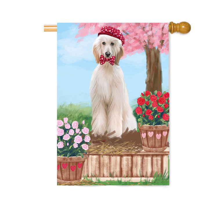 Personalized Rosie 25 Cent Kisses Afghan Hound Dog Custom House Flag FLG64759