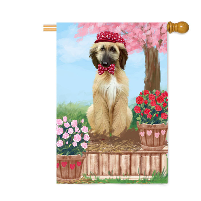 Personalized Rosie 25 Cent Kisses Afghan Hound Dog Custom House Flag FLG64760