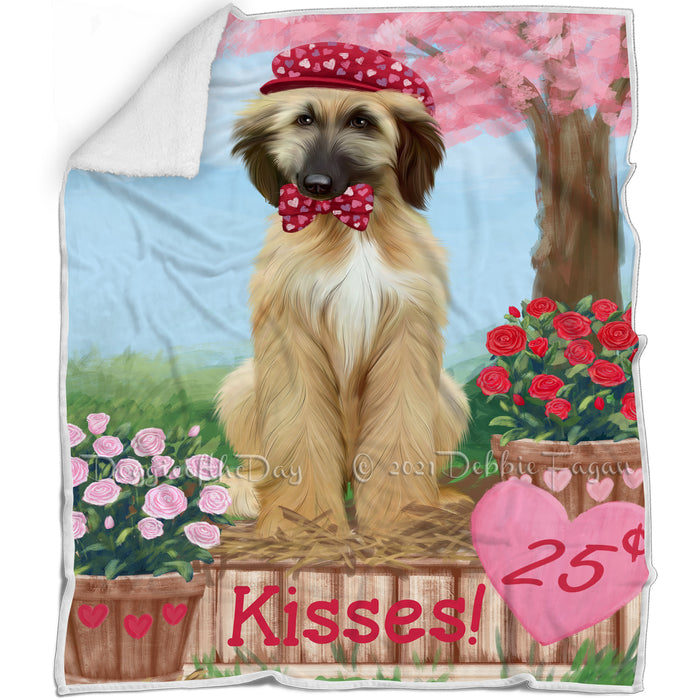 Rosie 25 Cent Kisses Afghan Hound Dog Blanket BLNKT121206