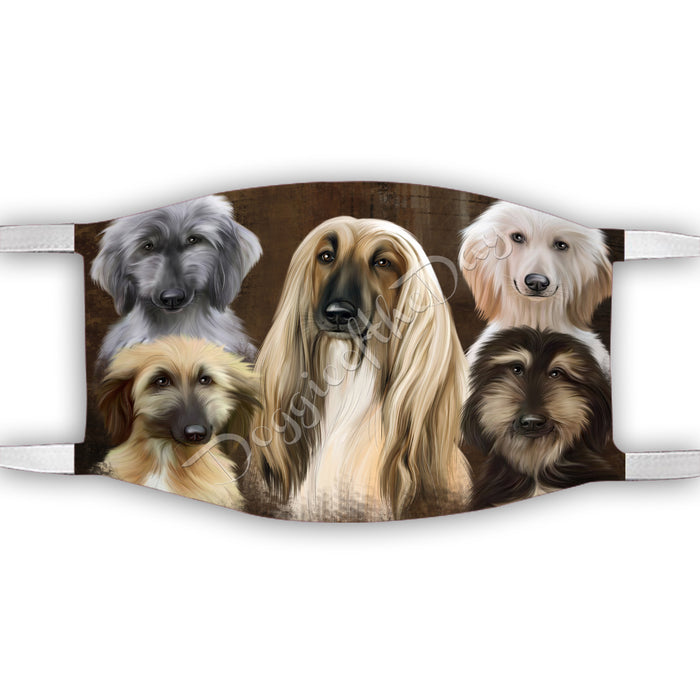 Rustic Afghan Hound Dogs Face Mask FM50011