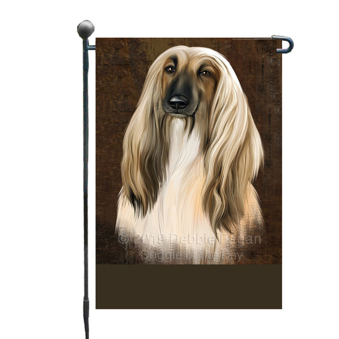 Personalized Rustic Afghan Hound Dog Custom Garden Flag GFLG63379