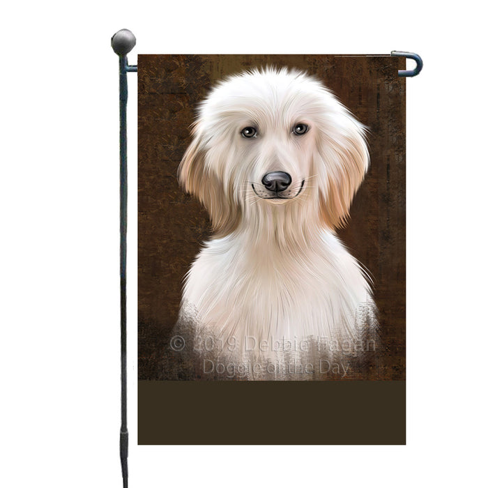 Personalized Rustic Afghan Hound Dog Custom Garden Flag GFLG63380