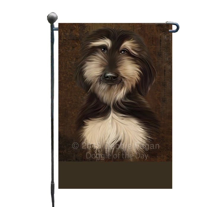 Personalized Rustic Afghan Hound Dog Custom Garden Flag GFLG63381