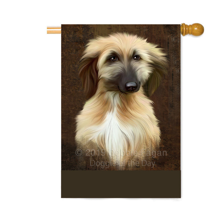 Personalized Rustic Afghan Hound Dog Custom House Flag FLG64459