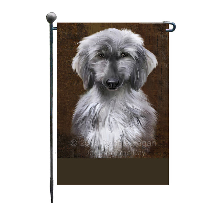 Personalized Rustic Afghan Hound Dog Custom Garden Flag GFLG63383