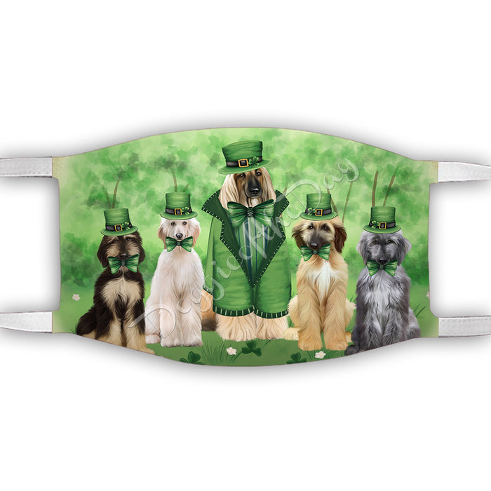 St. Patricks Day Irish Afghan Hound Dogs Face Mask FM50108