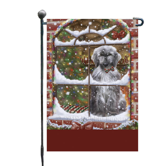 Personalized Please Come Home For Christmas Afghan Hound Dog Sitting In Window Custom Garden Flags GFLG-DOTD-A60102