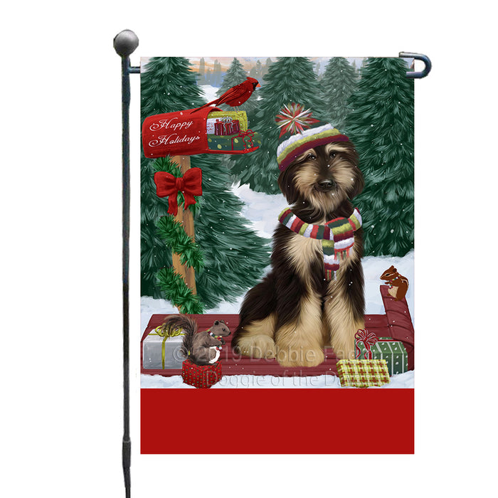 Personalized Merry Christmas Woodland Sled  Afghan Hound Dog Custom Garden Flags GFLG-DOTD-A61454
