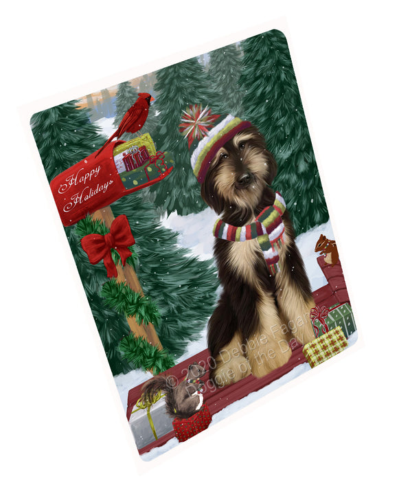 Christmas Woodland Sled Afghan Hound Dog Cutting Board - For Kitchen - Scratch & Stain Resistant - Designed To Stay In Place - Easy To Clean By Hand - Perfect for Chopping Meats, Vegetables, CA83676