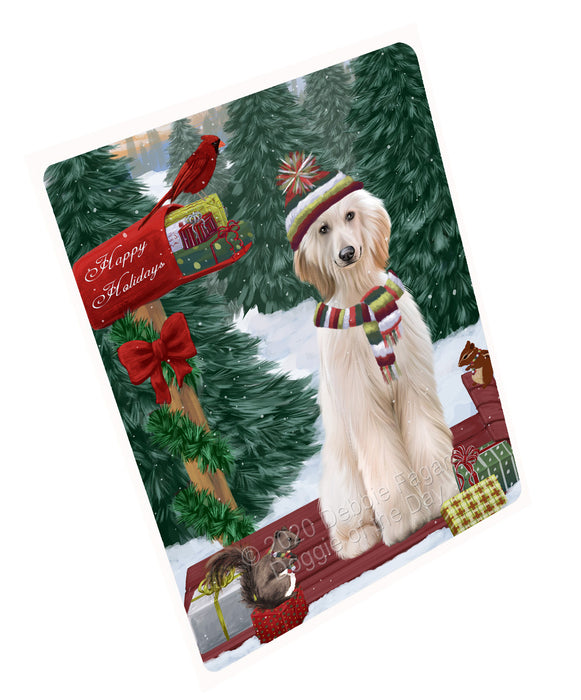 Christmas Woodland Sled Afghan Hound Dog Cutting Board - For Kitchen - Scratch & Stain Resistant - Designed To Stay In Place - Easy To Clean By Hand - Perfect for Chopping Meats, Vegetables, CA83678