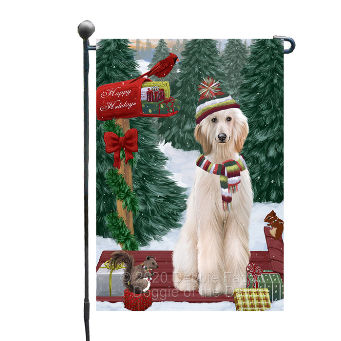 Christmas Woodland Sled Afghan Hound Dog Garden Flags Outdoor Decor for Homes and Gardens Double Sided Garden Yard Spring Decorative Vertical Home Flags Garden Porch Lawn Flag for Decorations GFLG68354