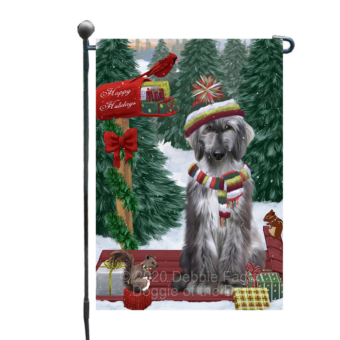 Christmas Woodland Sled Afghan Hound Dog Garden Flags Outdoor Decor for Homes and Gardens Double Sided Garden Yard Spring Decorative Vertical Home Flags Garden Porch Lawn Flag for Decorations GFLG68355