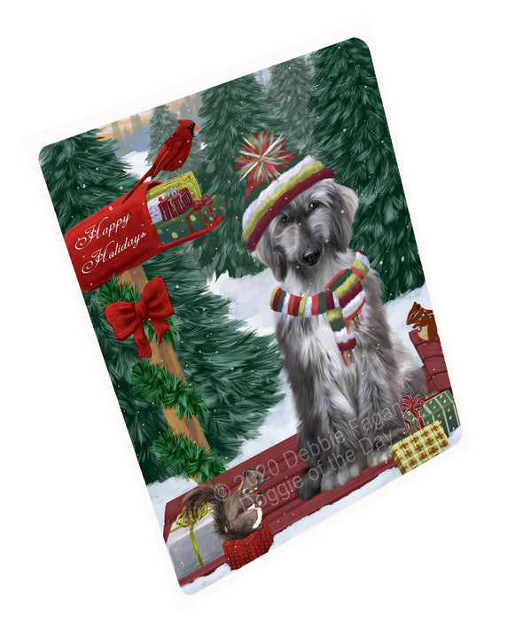Christmas Woodland Sled Afghan Hound Dog Cutting Board - For Kitchen - Scratch & Stain Resistant - Designed To Stay In Place - Easy To Clean By Hand - Perfect for Chopping Meats, Vegetables, CA83680