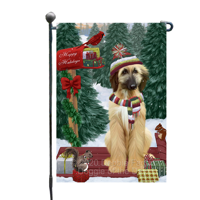 Christmas Woodland Sled Afghan Hound Dog Garden Flags Outdoor Decor for Homes and Gardens Double Sided Garden Yard Spring Decorative Vertical Home Flags Garden Porch Lawn Flag for Decorations GFLG68356
