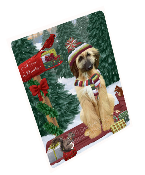 Christmas Woodland Sled Afghan Hound Dog Cutting Board - For Kitchen - Scratch & Stain Resistant - Designed To Stay In Place - Easy To Clean By Hand - Perfect for Chopping Meats, Vegetables, CA83682