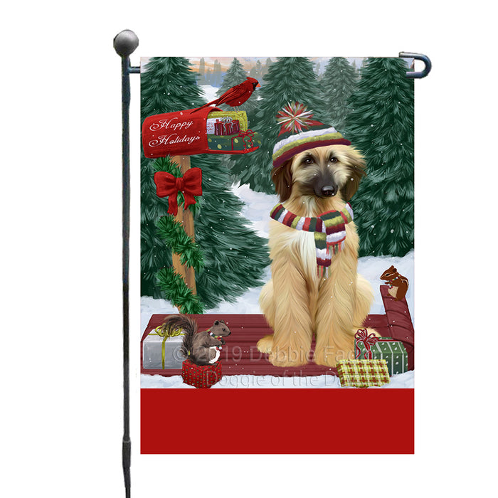 Personalized Merry Christmas Woodland Sled  Afghan Hound Dog Custom Garden Flags GFLG-DOTD-A61457
