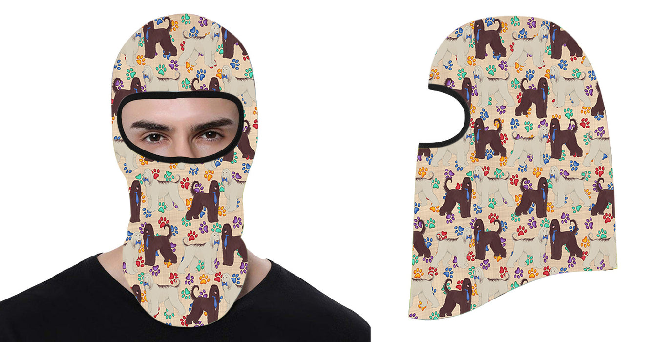 Rainbow Paw Print Afghan Hound Dogs All Over Print Balaclava Ski Mask SM48075