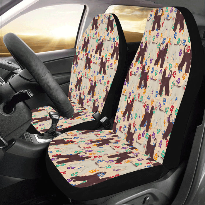 Rainbow Paw Print Afghan Hound Dogs Red Car Seat Covers (Set of 2)