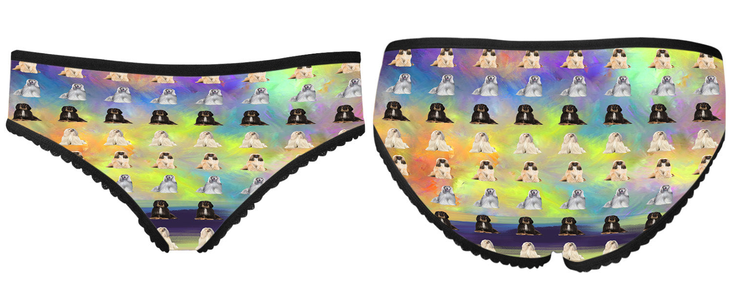Paradise Wave Afghan Hound Dogs All Over Print High-cut Women's Brief