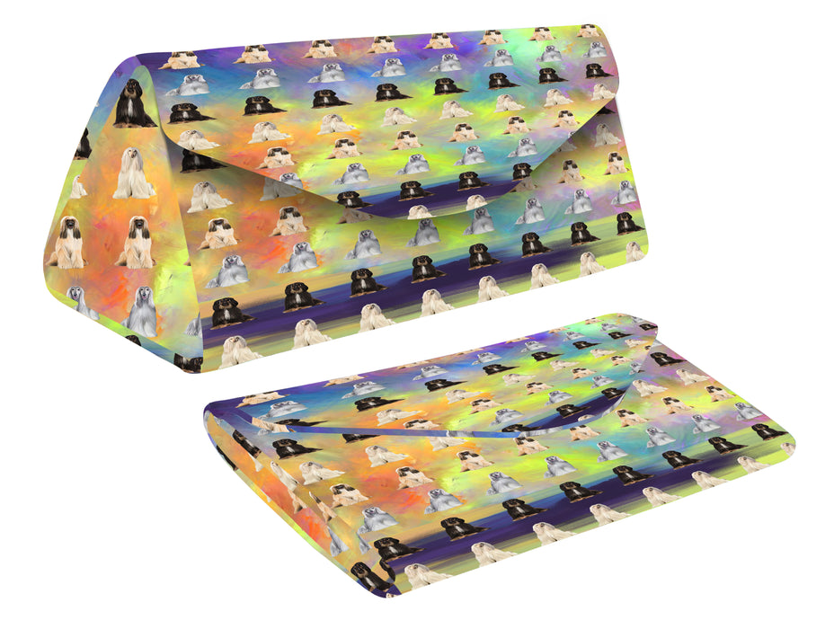 Paradise Wave Afghan Hound Dogs Foldable Glasses Case