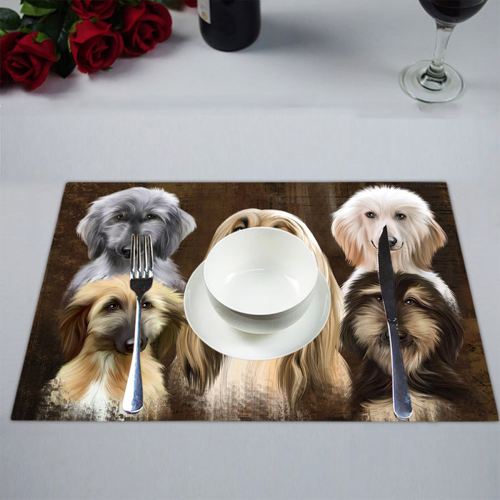 Rustic Afghan Hound Dogs Placemat