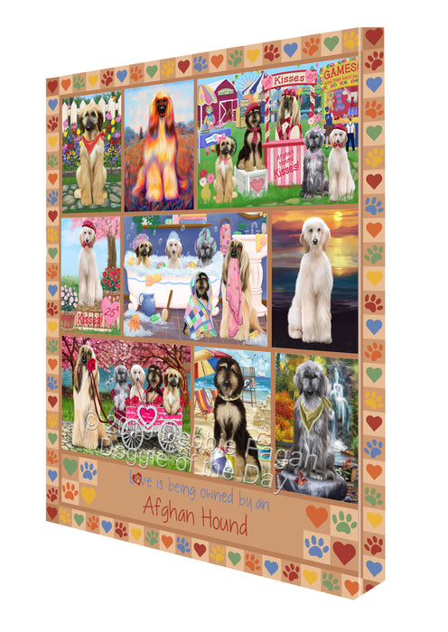 Love is Being Owned Afghan Hound Dog Beige Canvas Print Wall Art Décor CVS137384