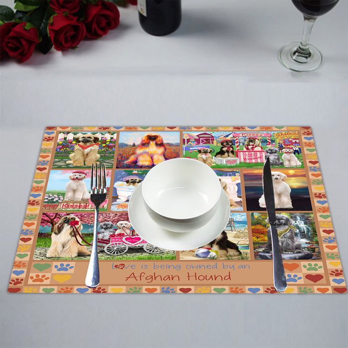 Love is Being Owned Afghan Hound Dog Beige Placemat