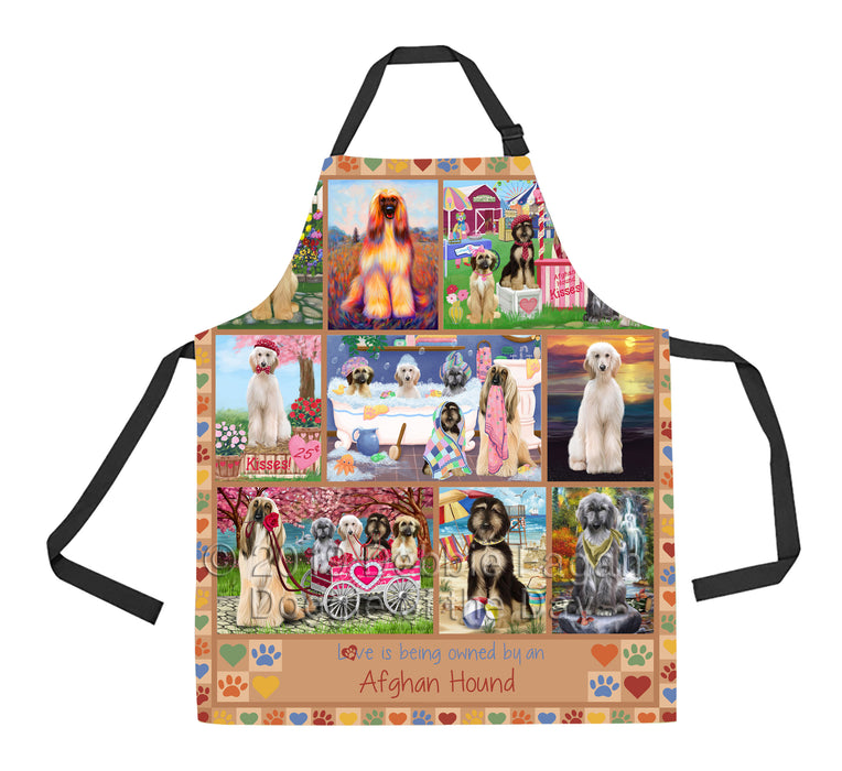 Love is Being Owned Afghan Hound Dog Beige Apron