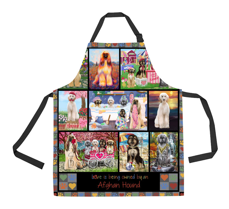 Love is Being Owned Afghan Hound Dog Grey Apron