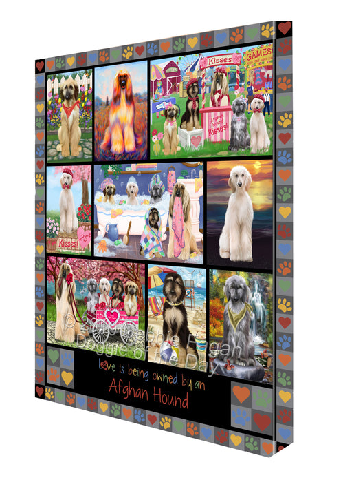 Love is Being Owned Afghan Hound Dog Grey Canvas Print Wall Art Décor CVS137393