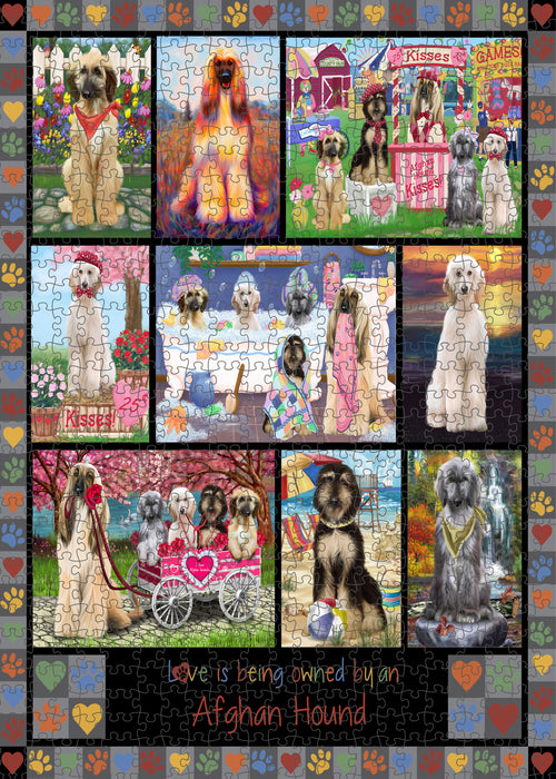 Love is Being Owned Afghan Hound Dog Grey Puzzle with Photo Tin PUZL98144