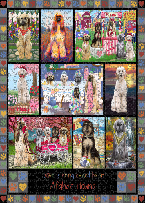 Love is Being Owned Afghan Hound Dog Grey Puzzle  PUZL98144