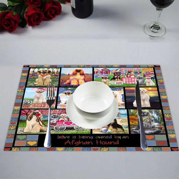 Love is Being Owned Afghan Hound Dog Grey Placemat