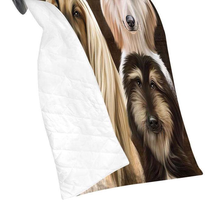 Rustic Afghan Hound Dogs Quilt