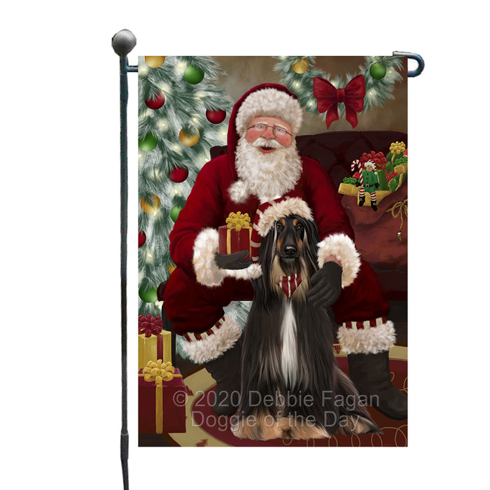 Santa's Christmas Surprise Afghan Hound Dog Garden Flag GFLG66707