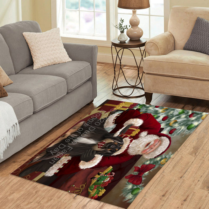 Santa's Christmas Surprise Afghan Hound Dog Polyester Living Room Carpet Area Rug ARUG67293