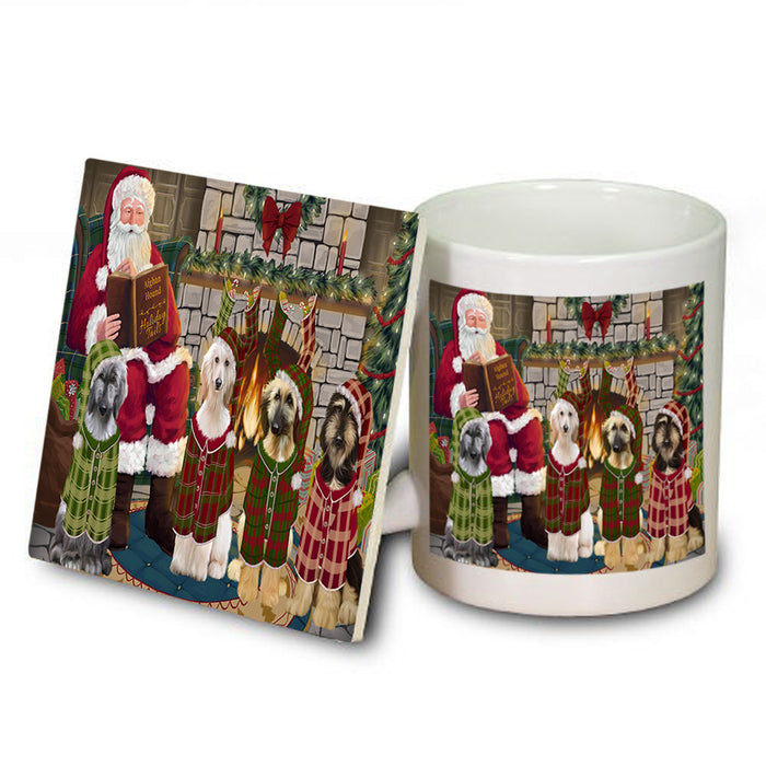 Christmas Cozy Holiday Tails Afghan Hounds Dog Mug and Coaster Set MUC55076