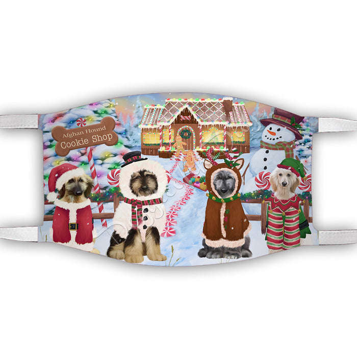 Holiday Gingerbread Cookie Afghan Hound Dogs Shop Face Mask FM48852