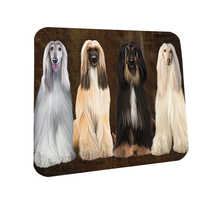 Rustic 4 Afghan Hounds Dog Coasters Set of 4 CST54309