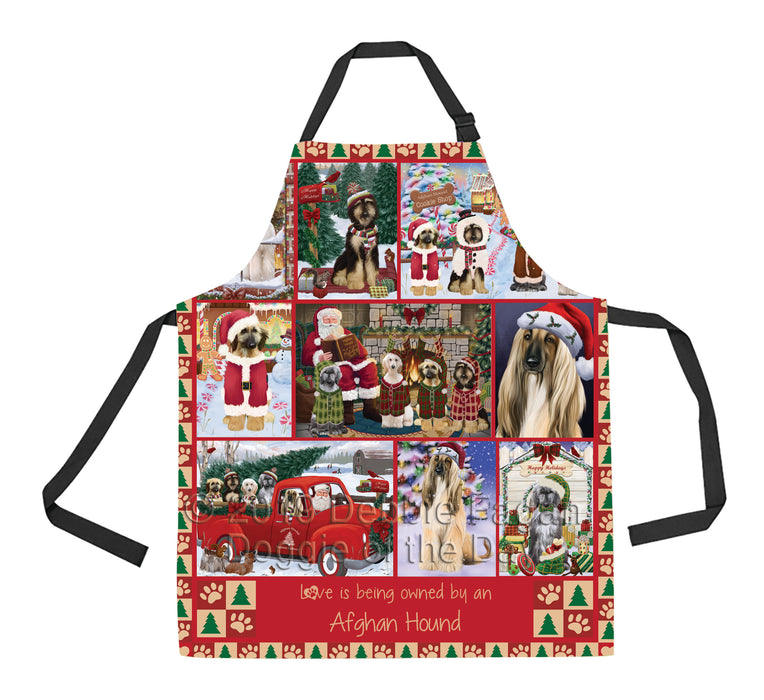 Love is Being Owned Christmas Afghan Hound Dogs Apron