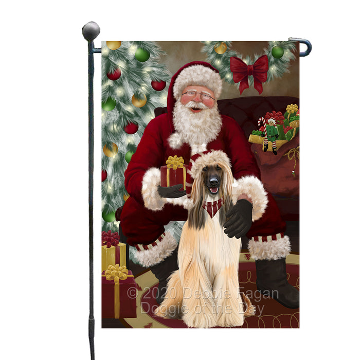 Santa's Christmas Surprise Afghan Hound Dog Garden Flag GFLG66705