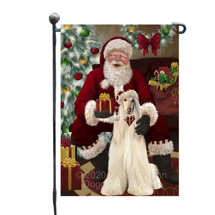 Santa's Christmas Surprise Afghan Hound Dog Garden Flag GFLG66706