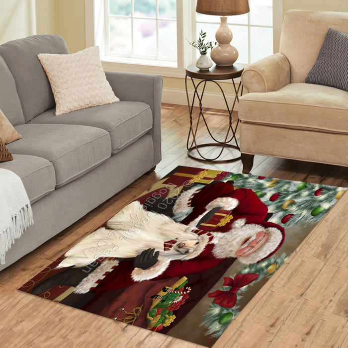Santa's Christmas Surprise Afghan Hound Dog Polyester Living Room Carpet Area Rug ARUG67286